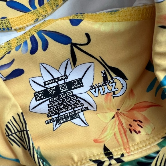 NWT ZYIA Reflective Light Tight Floral Leggings 7/8 Ankle Mesh High Rise 2 - Picture 6 of 6